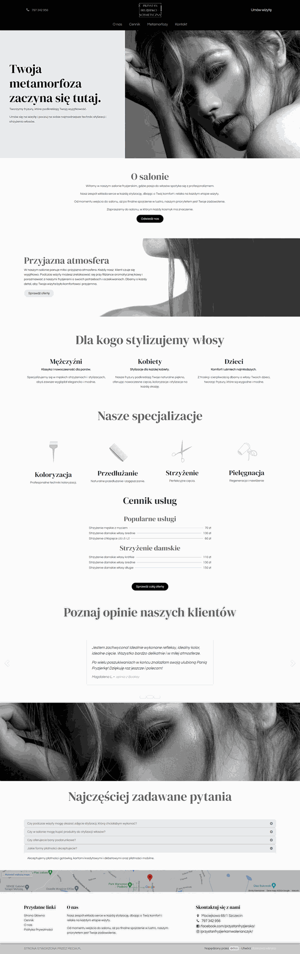 Odoo strona dla fryzjera
